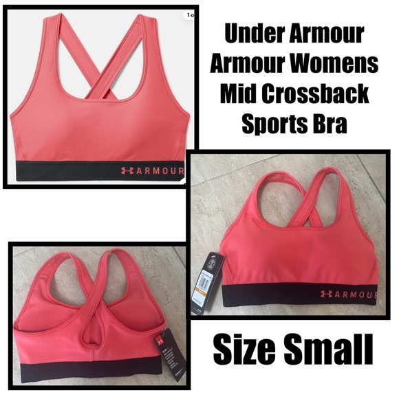 Under Armour Other - Under Armour Armour Womens  Mid Crossback Sports Bra Coral